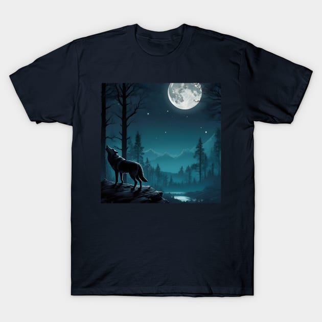 Howling at the moon! T-Shirt by Inspirational Doses